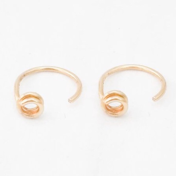 Fake Gauges - Open Circle Half Hug Hoop Earrings - Picture 4 of 7